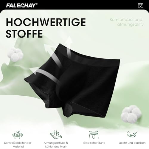 Falechay Boxershorts Herren Unterhosen Männer Baumwolle 6er Pack Retroshorts für Herren Ohne Kratzenden Zettel UnterwäSche Boxer Sportunterhosen für Herren Schwarz XXL