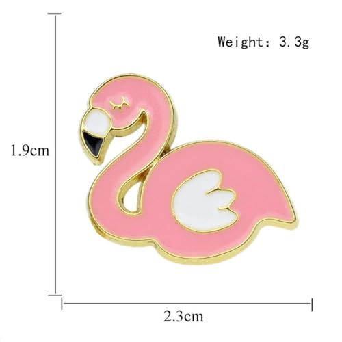 Image of Flamingo Enamel Pin Cute Pink Flamingo Enamel Pins with Safety Backing Cartoon Flamingo Charms Accessories Flamingo Stuff Gift Jewelry Backpack Lapel Brooches for Women