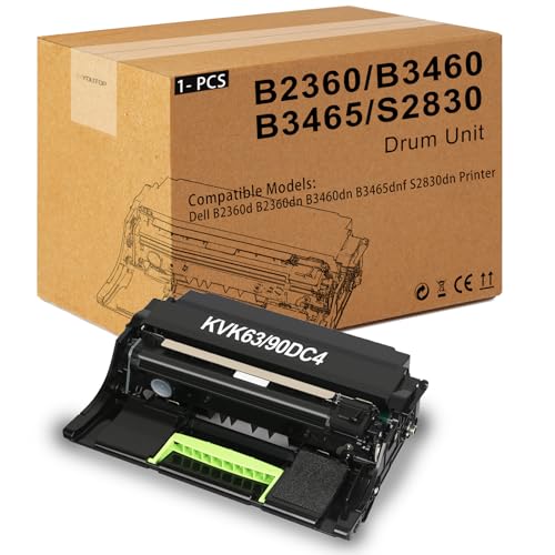 Tambor KVK63 de 60.000 páginas para nitidez constante en Dell B2360dn y S2830dn