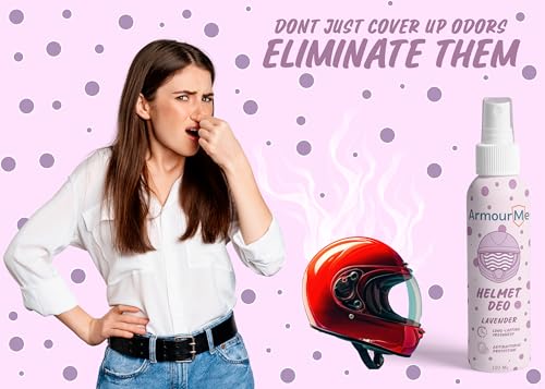 Image of Helmet Deodorizer Spray | Long-Lasting Freshness Upto 7 Days | Nano tech Spray | Eliminates Odor | Perfect for Bikers, Athletes, & Workers (Lavender, 200 ML)