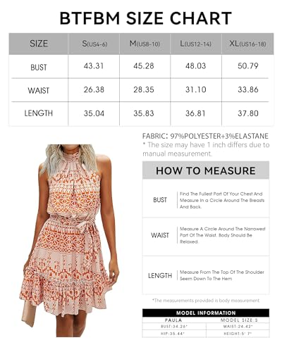 Btfbm Women 2024 Summer Halter Neck Dresses Sleeveless Casual Floral Polka Dot Print Short Boho Ruffle Sundress thumb #5