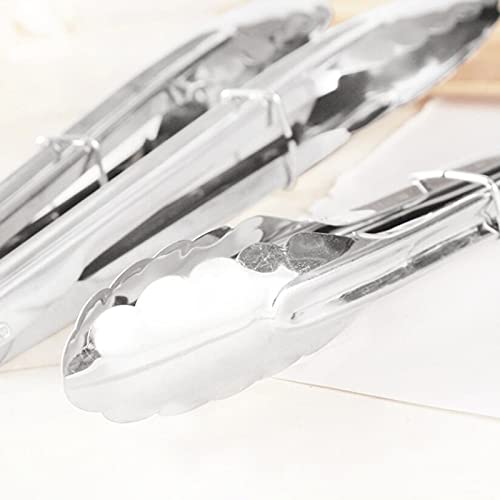 MRKU Pinzas de Acero Inoxidable para cocinar, 1 Pieza, para Asar, ensaladas, Pasteles, postres, Servir Alimentos, Pinzas para Hornear Alimentos