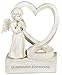 Produktbild dekojohnson - Schutz-Engel Figur Herz Antik Weiss als Grabschmuck Grabdeko liebevolle Grab-Engel Skulptur - 20cm Gross