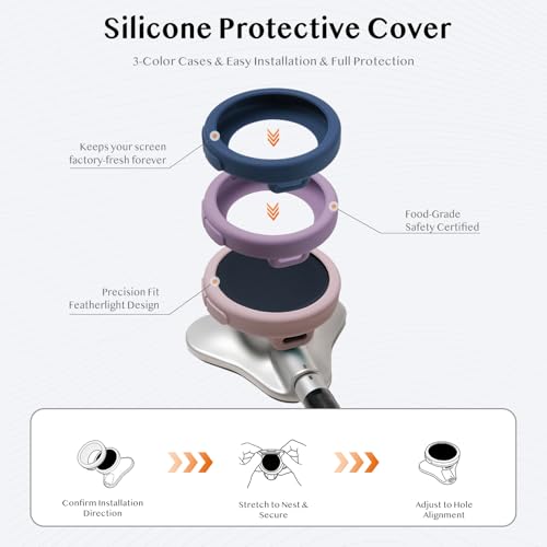 All-in-One Protection Kit for Eko CORE 500 Digital Stethoscope, 3 EPU Flexible Film, 3 Silicone Protective Cover, 6 Rubber Ear Tips, Round Protection for Daily Use, Compatible with Eko Stethoscope ( Pink ) by MYTVICTUS - Image 4