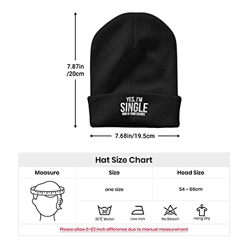Image of Embroidery Goth Beanie Knit Hats for Men & Women, Embroidery Winter Hats Skull Cap