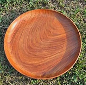 Noble Wood Crafts Wooden Plate/Thaali. Mulitpurpose Serving Plate for Fruit Serving/Dinner Plate (SNS-2)