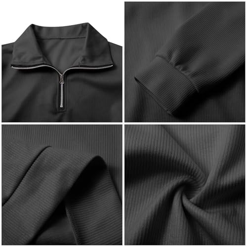 Sweat texturé gaufré et pull col montant à fermeture éclair un quart - 5