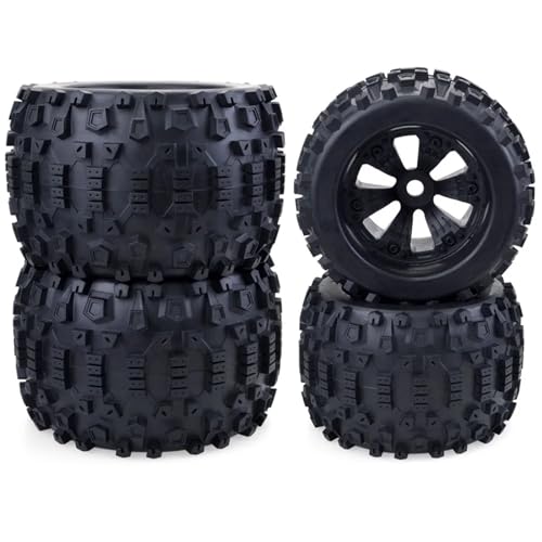 RC Car Tires Wheels Compatible with ARRMA for Traxxas 4PCS Wheels Tires 170mm 165mm Tyre Weel 17mm Hex Hub Rubber for 1/8 RC Car Truck Buggy