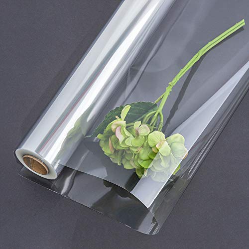 Cellophan Geschenkpapier Rolle 3 Mil Lebensmittelpapier Folienrolle zum Einwickeln von Geschenkkörben Blumenfolie Geschenkfolie Kunst 40CM x 15M transparent