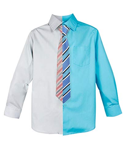 Spring Notion Big Boys' Customizable Cotton Blend Dress Shirt And Tie Set 12 #TOP17