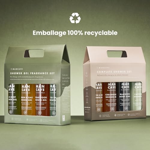 ManCave Set Regalo Uomo con 4 Bagnoschiuma Uomo