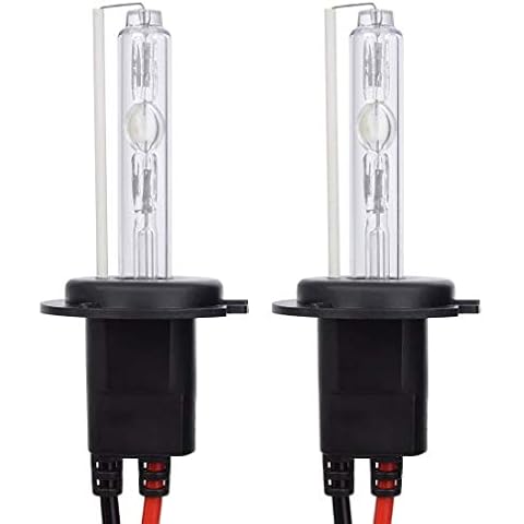 Safego Pair Xenon HID Replacement Bulbs H7 6000K White Low Beam Car Light 55W Vehicle Headlight Lamps Cover