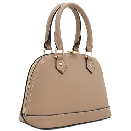 Image of FashionPuzzle Zip-Around Saffiano Classic Dome Satchel