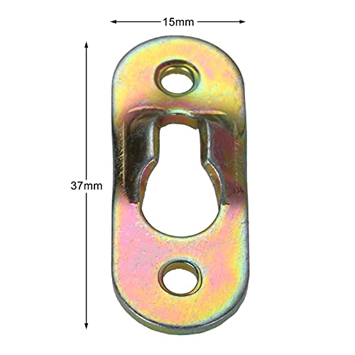 Image of dophee 10Pcs Metal Keyhole Hangers with Screws Hanging Plates Brackets Fasteners for Mirror Photo Picture Frames Oil Painting, 37x15mm