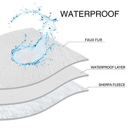 Pethur Waterproof Dog Blanket For Small Dog, Small Cat Blanket Washable For Couch Protection, Soft Plush Faux Fur Puppy Blanket, Light Gray, S #TOP3