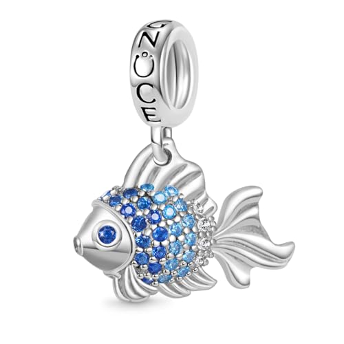 Image of GNOCE Ocean World Cute Animal Charm Beads,925 Sterling Silver Dangle Charms Fit Bracelets & Necklace, Hand-Finished Keepsake Travel Jewelry Gift for Women Men BBF
