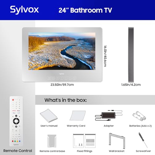 SYLVOX 24 inch Bathroom TV, Smart Shower TV, 1080P FHD Mirror Television by SYLVOX - Used condition - Image 7