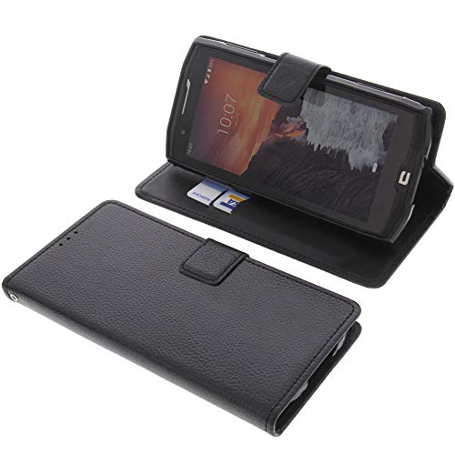 foto-kontor Housse pour CrossCall Core X4 Style Livre Noir Coque de Protection Portefeuille
