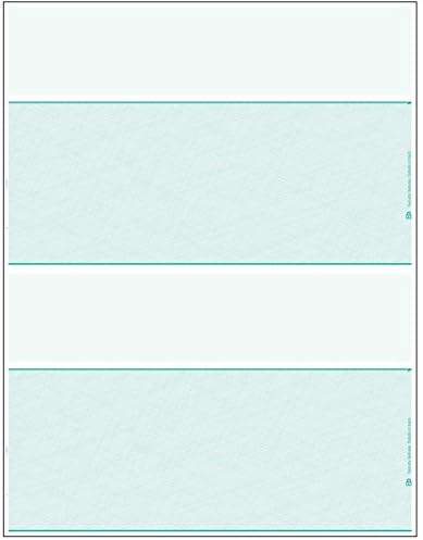 Laser Blank Check Stock Two per Page Letter Sized, 1000 Checks