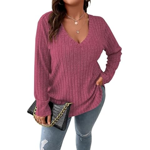 Gemulate Plus Size V Neck Jumper Cover