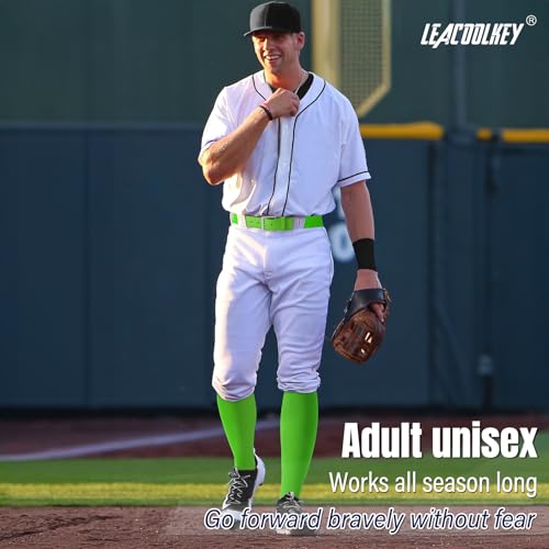 Image of LEACOOLKEY Baseball Belt and Socks Combo Set Adjustable Softball Socks and Elastic Belt for Youth and Adult