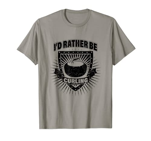 Prefiero estar curling deporte invierno pista de hielo barrido Camiseta