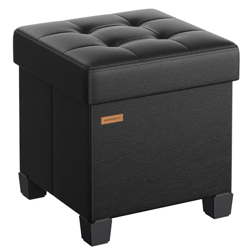 SONGMICS Sitzhocker mit Stauraum, kleine klappbare Sitzbank, 38 x...