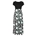 Generic A-980 Gray Boat Neck Dresses for Women Fall Summer Short Sleeve Flower Maxi Long Loose Fit Beach Casual Hawaiian T Shirt Dresses Womens 2024 Soft Comfy Clothing Fashion M