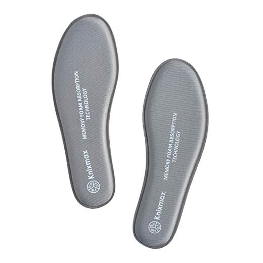 Knixmax Plantillas Memory Foam para Zapatos de Mujer, Plantillas Confort Amortiguadoras Cómodas y Flexibles para Trabajo, Deportes, Caminar, Senderismo,Gris 39EU