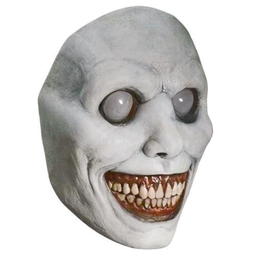 Aerkersun Scary Halloween Mask for Adults, Breathable, Realistic and Durable Natural Latex Smiling Demon Mask for Cosplay and Halloween Party