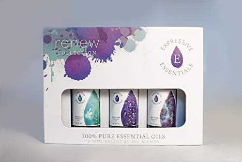 Expressive Scent 100% Pure & Natural Renew Collection Essential Oil Blend Set | Highest Quality Aromatherapy Therapeutic Grade | Incl. Calm, Focus, Soothe