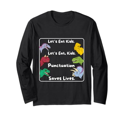 Dinosaur Let's Eat Kids Punctuation Saves Lives Grammar Manga Larga