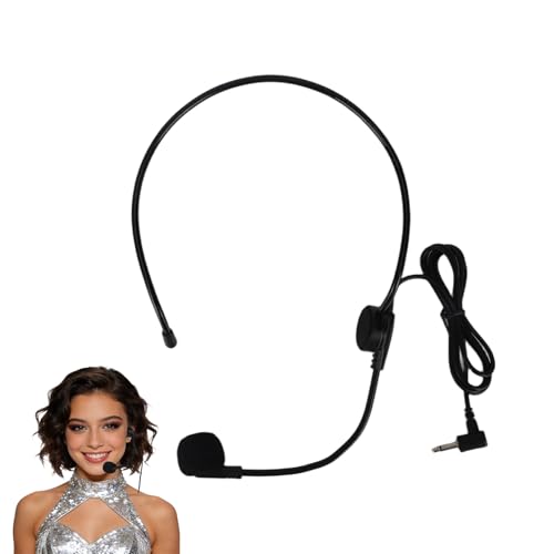 Mikovivi Faux Micro-Casque Accessoire, Micro-Casque de Chanteur Accessoire de Costume Rockstar pour Femmes Hommes Tenue Concert Ou Soirée Musicale pour...