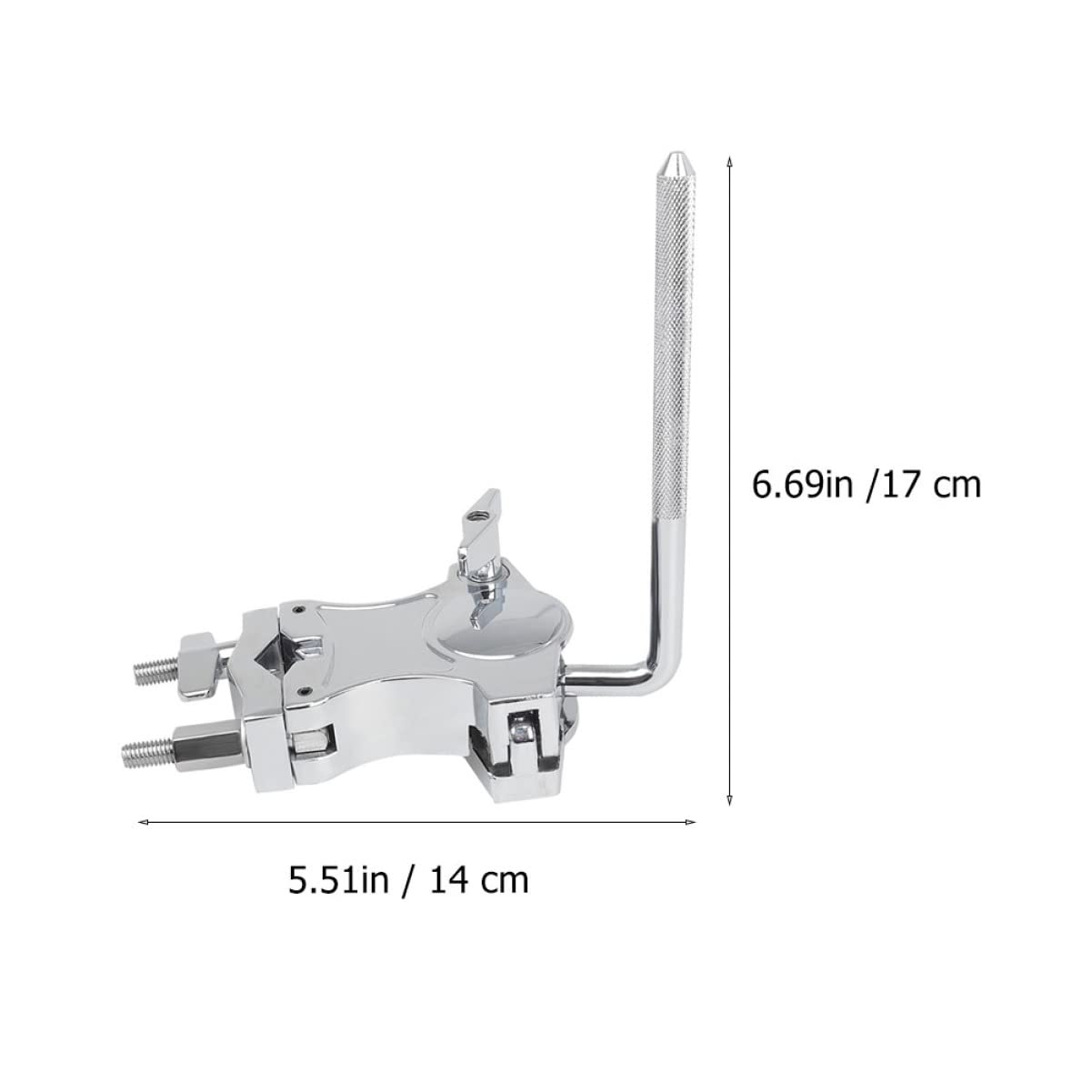 Holibanna Alloy Drum Clamp Extension Holder for Percussion Instruments Durable Accessory Compatible with Various Stands Smooth Surface to Prevent Scratching for Melody Drums and Cow