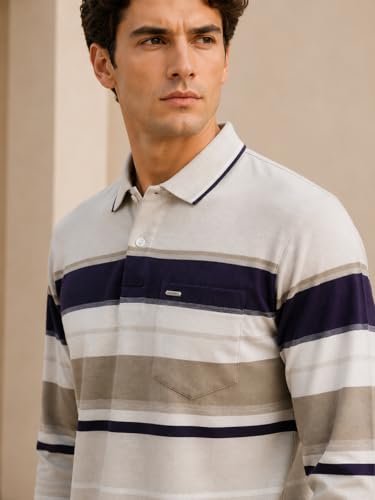Image of Full Sleeve Polo T Shirt for Men Cotton with Pocket and Collar - Regular Fit Tshirt