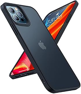 TORRAS Shockproof iPhone 12 Pro Max Case, [Military Grade Protection] Slim yet Protective Translucent Matte Hard Back with Soft TPU Edge Case Cover for 6.7 inchGuardian Series-Matte Black