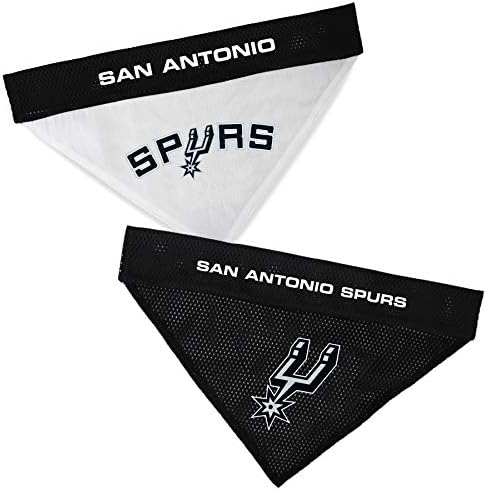 Pets First NBA DOG BANDANA - SAN ANTONIO SPURS REVERSIBLE PET BANDANA. 2 Sided HOME & AWAY Sports Bandana with a PREMIUM Embroidery TEAM LOGO, Large/X-Large.