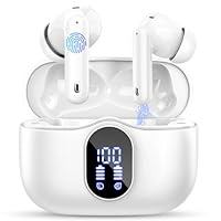 Auriculares inalámbricos, auriculares Bluetooth 5.4 con 4 micrófonos ENC, auriculares inalámbricos 2025 con cancelación de ruido, graves profundos, pantalla LED, auriculares Bluetooth 36 horas de