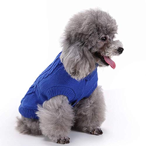 Dog Sweater, Warm Pet Sweater, Dog Sweaters For Small Dogs Medium Dogs Large Dogs, Cute Knitted Classic Cat Sweater Dog Clothes Coat For Girls Boys Dog Puppy Cat (Xx-Small, Dark Blue) #TOP3