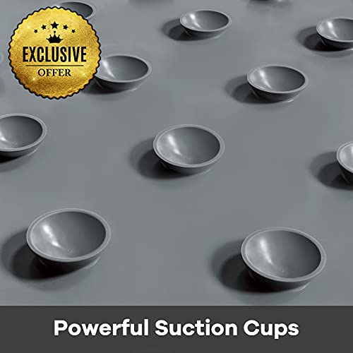 Loiofoe Bathtub Mat_Soft Rubber Shower Mats│Safety Bathroom Mat : Comfortable Feet Feeling│Non Slip Tub Mat With Strong Suction Cups (Bpa, Latex, Phthalate Free) (A-Grey) #TOP2