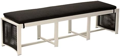 Parkview Woven 74" Dining Bench, SPECTRUM MUSHROOM-Sparkle Gray Frame