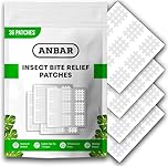 Anbar Bug Bite Itch Relief Patches to Relieve Itchy Irritation and Swelling, Mosquito, Tick, Midge, Fly, and Sandfly Post-Bite Skincare, Natural Deet-Free Patch, 36 Pcs, Clear