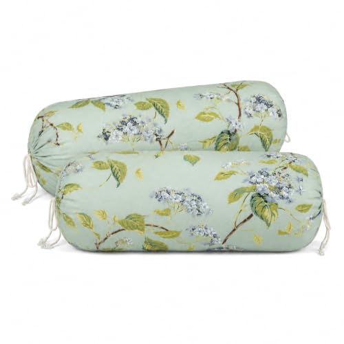 Image of Clasiko Cotton Bolster Covers Set of 2, Morning Mist, Standard Size