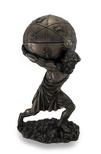 Estatua Bronzed Atlas Veronese Design de 11.5 in