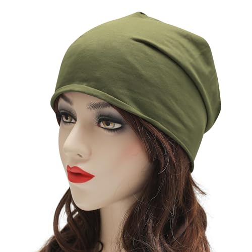 Image of ZLYC Cotton Thin Slouchy Beanie Hat for Men Women Fashion Soft Stretch Knit Skull Cap