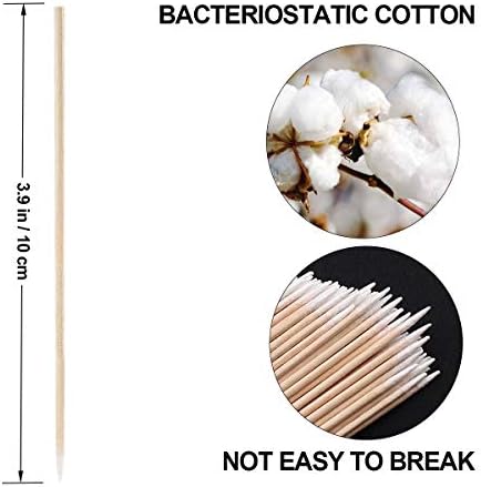 Fenshine 400 Count Microblading Cotton Swab, Cotton Swabs Pointed Tip, Cotton Swabs Wood Sticks, Cotton Tipped Applicator, Tattoo Permanent Supplies, Makeup Cosmetic Applicator Sticks (400PCS)