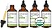 USDA Organic Carrier Oil Kit - Includes: Argan, Almond, Jojoba and Fractionated Coconut Oil for Hair and Skin (1oz)