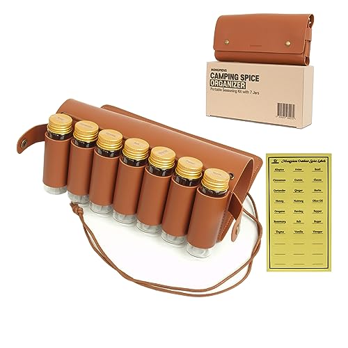 MONGPIENS Camping Spice kit with 7 spice Jar, rope, Spice