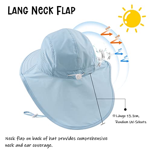 Toddler Summer Hat With Neck Flap Waterproof Kids Swim Hat Baby Uv Protection Sun Hats Beach Cap For Boys Girls (As1, Age, 1_Year, 4_Years, Sky Blue) #TOP4