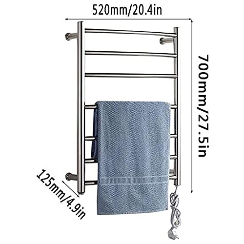 Calentador de Toallas eléctrico para baño, toallero calefactable de Pared, radiador de Pared de 7 Barras, toallero, enchufable.